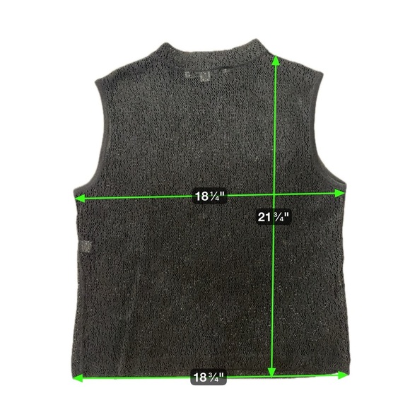 St. John Black Sleeveless Knit Shell Top | Metallic Sparkle | Size 6 - Picture 14 of 14